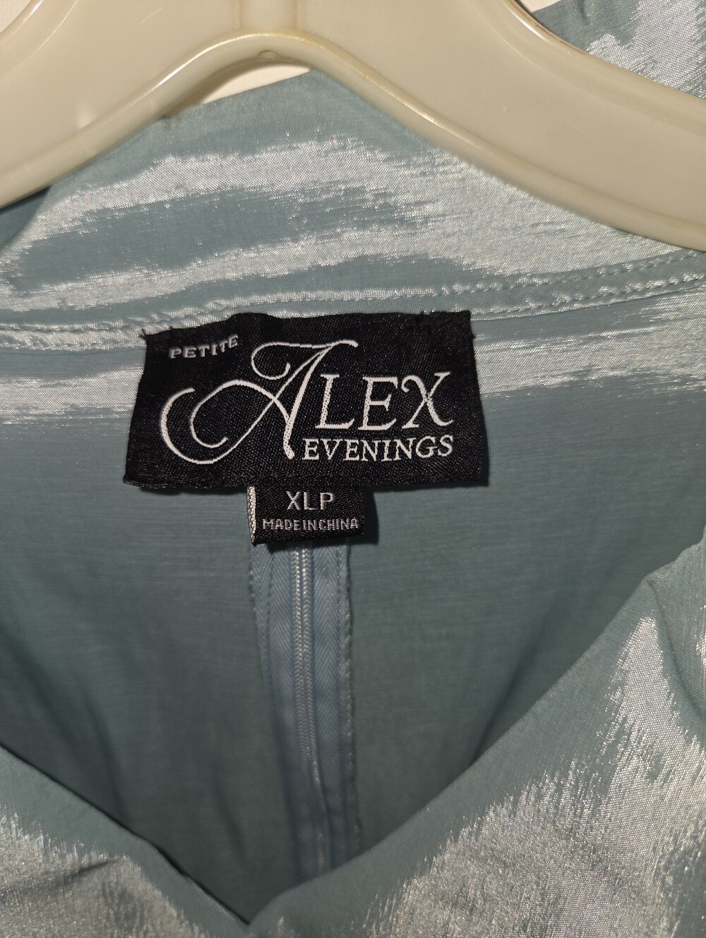 Alex Evenings Pale Blue Satin Wrap Blouse - Picture 3 of 5